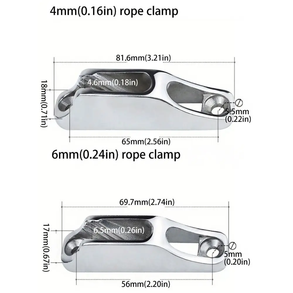 316 Stainless Steel Rope Cam Cleat Mirror Polish Durable Marine Stainless Steel Cleat Heavy Duty Boat Mooring Cleat Boat view 6