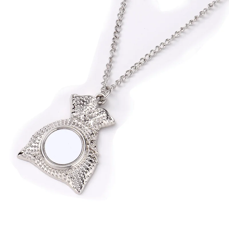 Fashion Necklace With Money Bag Pendant Sublimation Blank Blessing Bag Jewelry Necklace For DIY Christmas New Year Gift