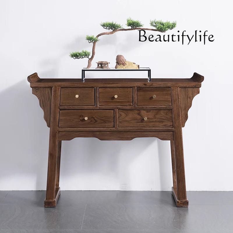 

Nordic Chinese Style Solid Wood Console Tables Zen Simple Altar