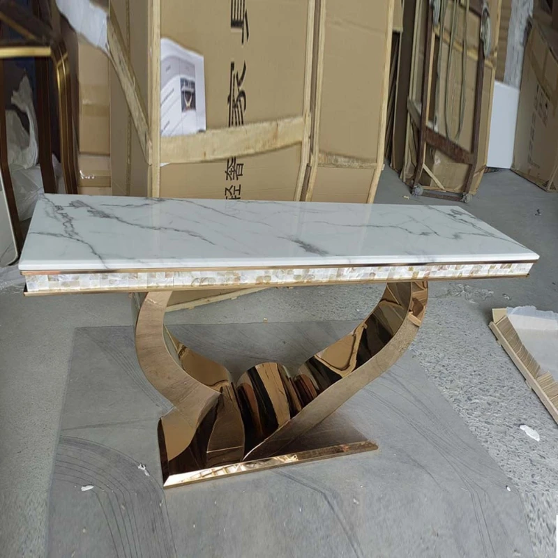 

Light Luxury Dali Entry Stone Entrance Table Modern Simple Designer Entrance Platform Corridor Stainless Steel