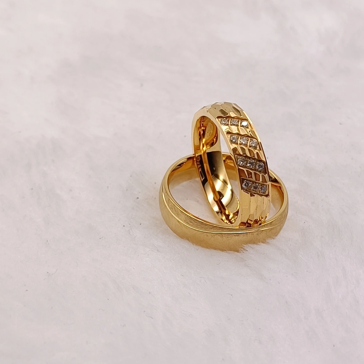 Aliança buatan cinta aliansi cincin Janji perhiasan 18k berlapis emas cincin pertunangan pernikahan wanita cincin pengantin S