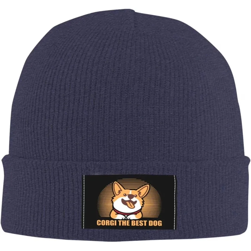 Men's/Women's Corgi The Best Dog Knitted Beanie, Warm Winter Hat for Pet Lovers