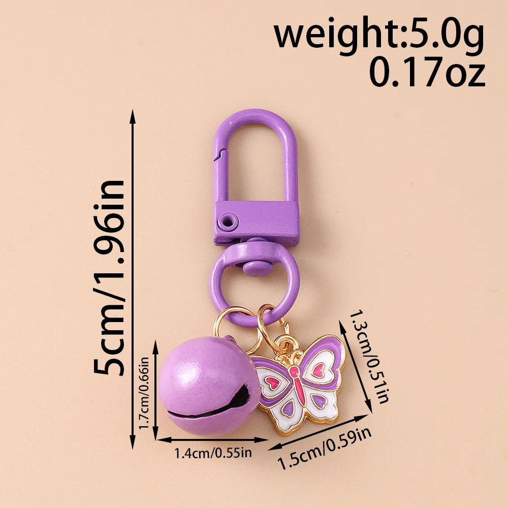 Aihua Bunter Glocken-Schmetterling-Schlüsselanhänger für Kinder und Mädchen, Handtaschenanhänger, Niedliche Schlüsselringe, Geburtstagsparty, Modische Schmuckgeschenke – Detail 16