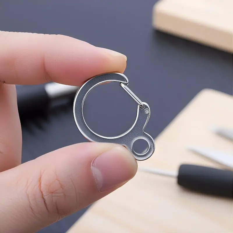 5Pcs Heavy Duty Stainless Steel Key Ring Carabiner Spring Snap Hook for Outdoor Travel Organized Use
