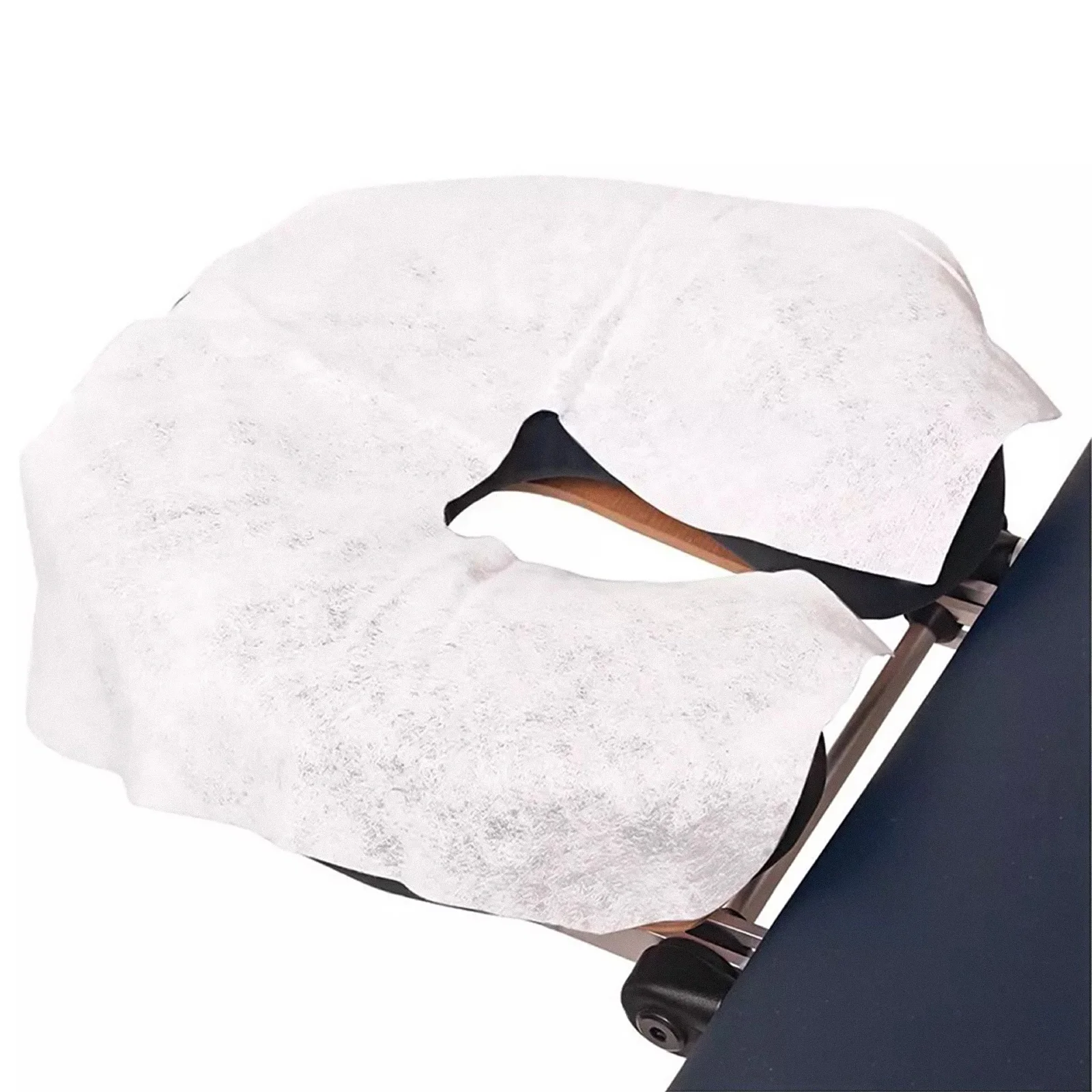 100Pcs Disposable Soft Bed Pillow Towel Cover Breathable Face Hole Mat Massage Headrest Hole Cushion for Beauty Salon Spa