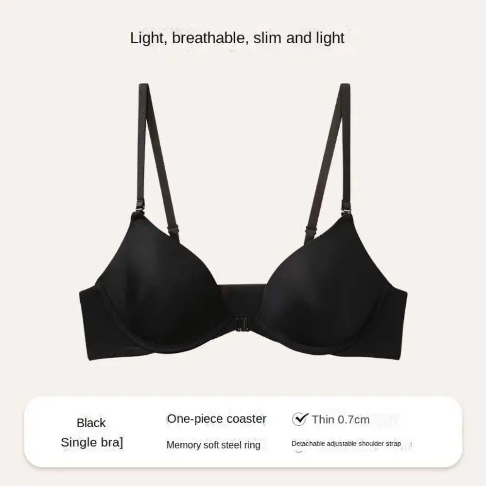 

New Seamless Front Button Underwear Sexy Lingerie Invisible Trackless Underwear with Steel Ring Thin Super Push Up Bra Women