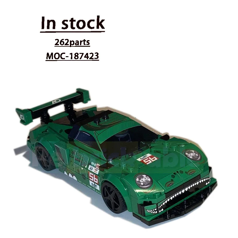 MOC-187423 nuevo modelo clásico de bloques de construcción de coche de carreras deportivo determinado de los años 90, 262 piezas, juguete de cumpleaños para niños y niños
