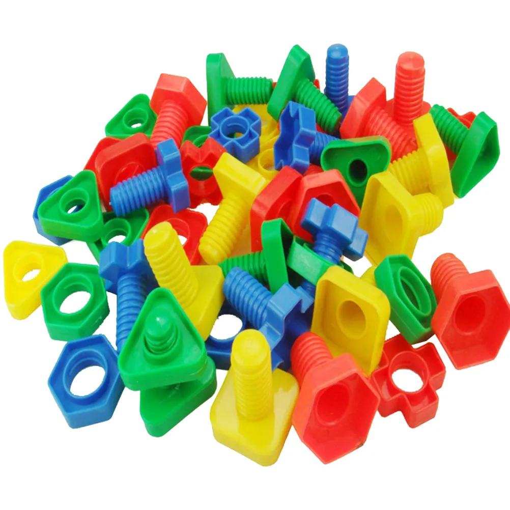 

Jumbo Nuts Bolts Set Early Childhood Learning Tool Color Shape Recognition Fine Motor Fidget Sorting Counting Matching Screwing
