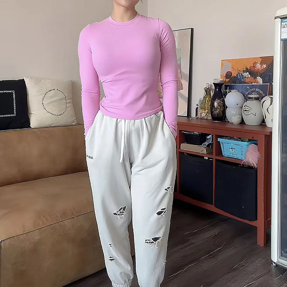 

Women's Long-Sleeve Sports Top T-shirt, Running, Training, Pilates, Dance Yoga Clothes, and Fitness Wear Gym