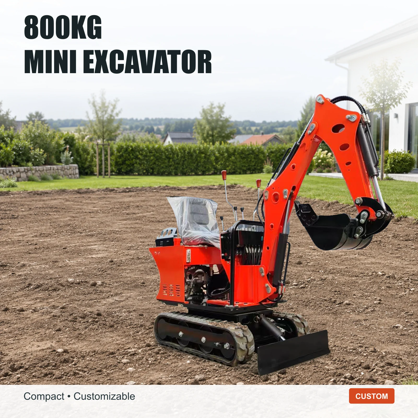 Custom 800kg EPA Mini Crawler Excavator, Compact Hydraulic Digger for Construction, Trenching and Utility Work 2.