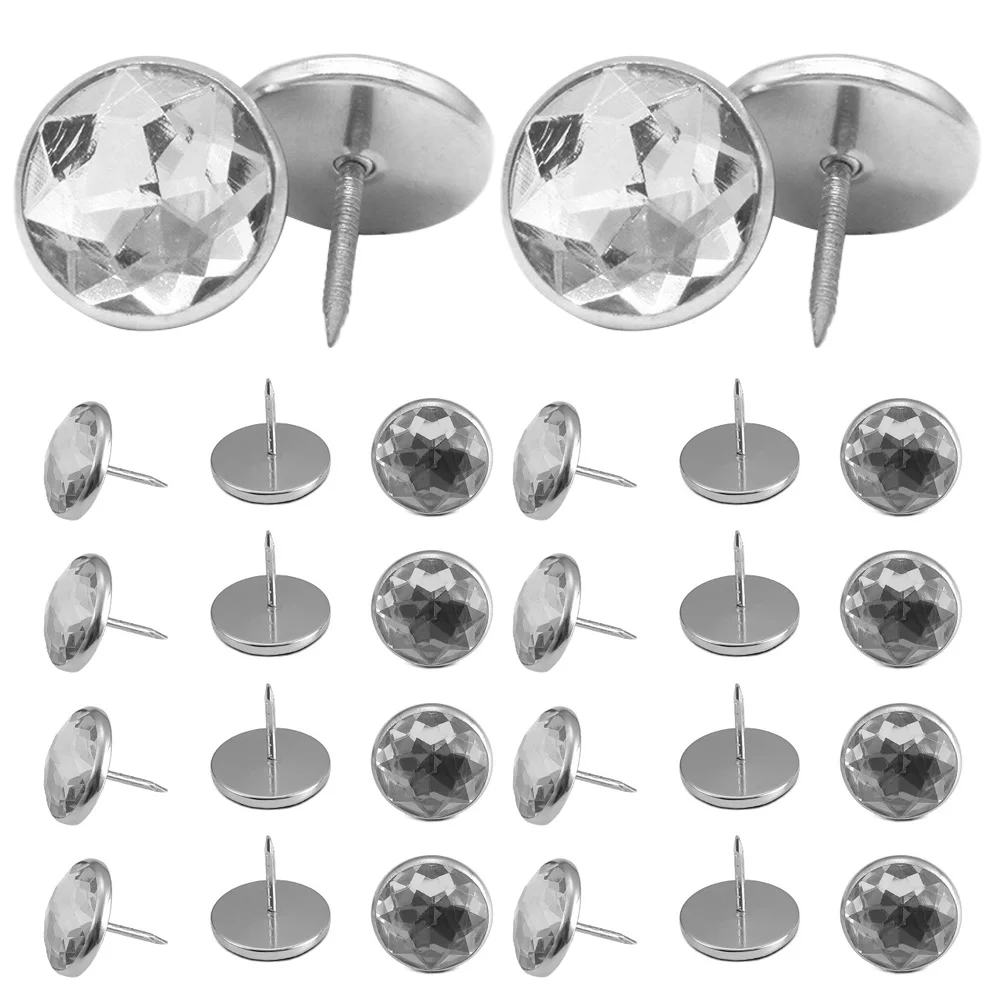 

50Pcs Sofa Tacks Decorative Furniture Nails Crystal Furniture Buttons Sofa Decor for Chairs Wall Mounted