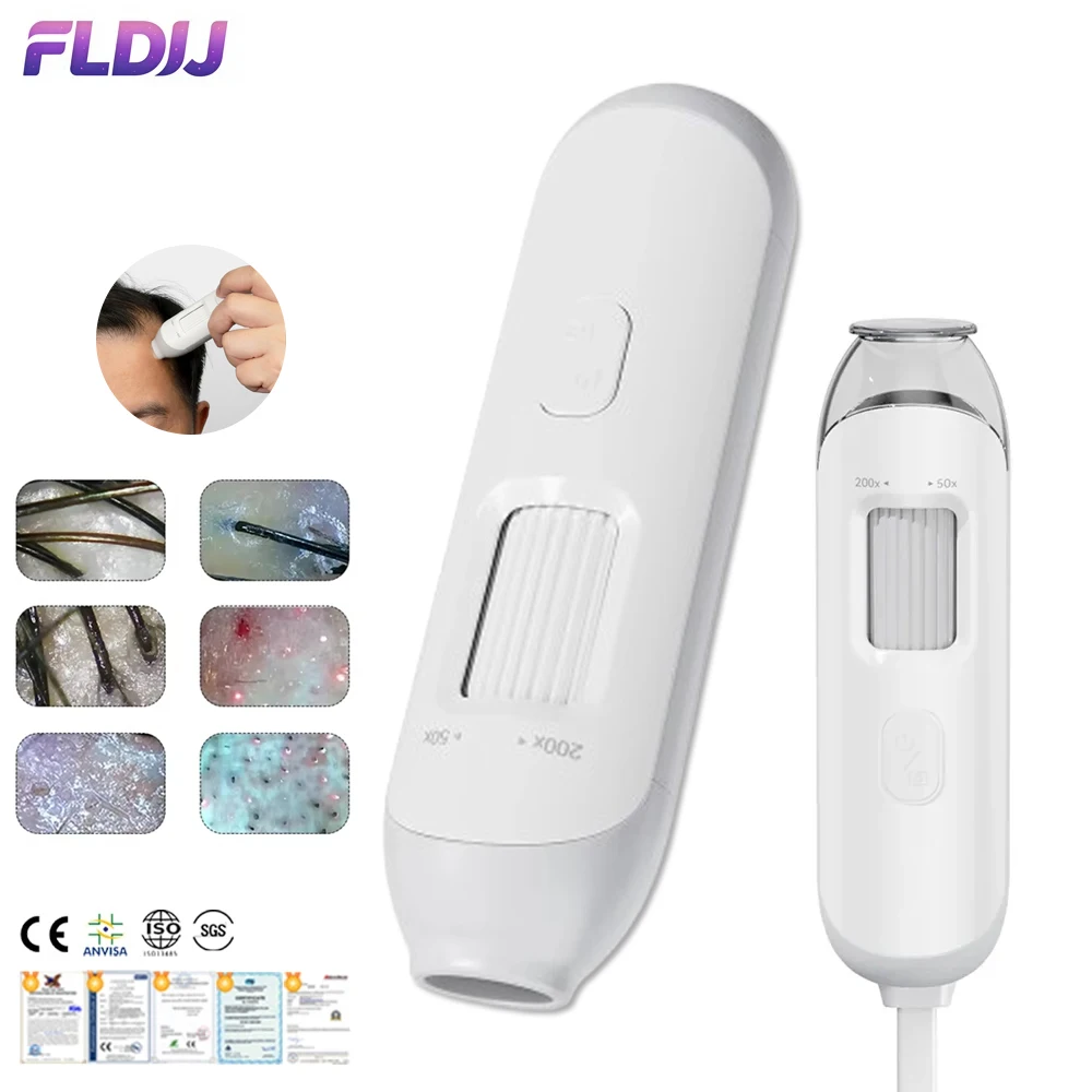 

Handheld Scalp Detector Hair Follicles Scalp Detector HD 50X-200X Support APP Wireless Use Mini Hair Follicle Pore Skin Tester