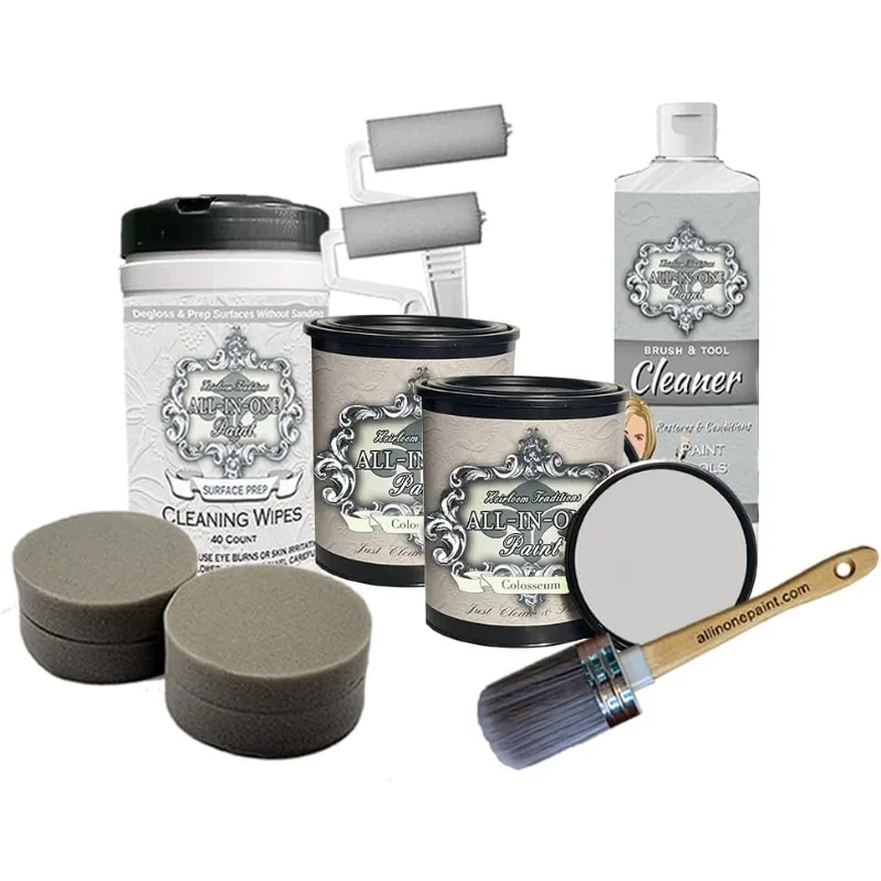 

ALL-IN-ONE Paint, 2 Quart Cabinet Paint Bundle and Tool Kit - Colosseum