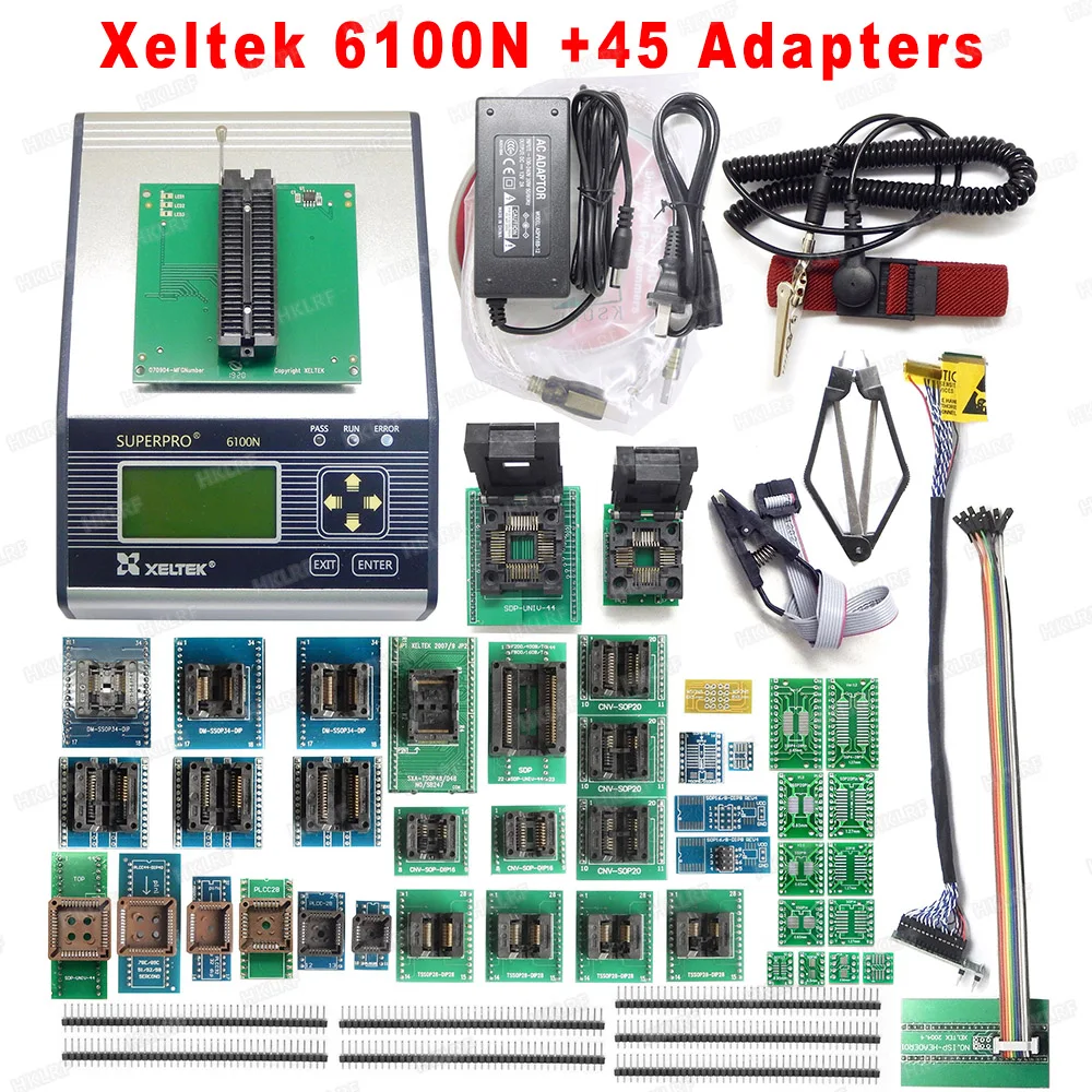 XELTEK SuperPro 6100N Programmer + 45 Adapters With EDID Cable + ISCP Cable Universal Programmer