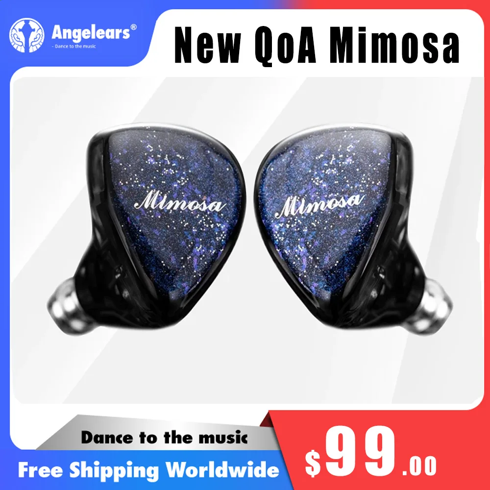 New QoA Mimosa In Ear Earphone 1 Dynamic + 1 Planar IEMs 3.5mm 4.4mm Plug For HiFi Music Headphone  0.78 2pin Cable Headset