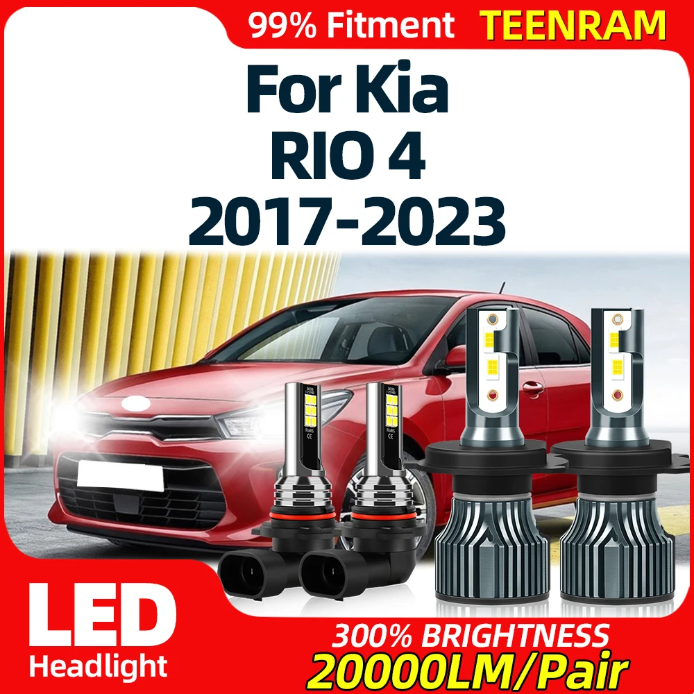 240W LED Car Headlight Bulbs 6000K Auto Fog Lights 240W Turbo Lamps 12V 24V For Kia RIO 4 2017 2018 2019 2020 2021 2022 2023