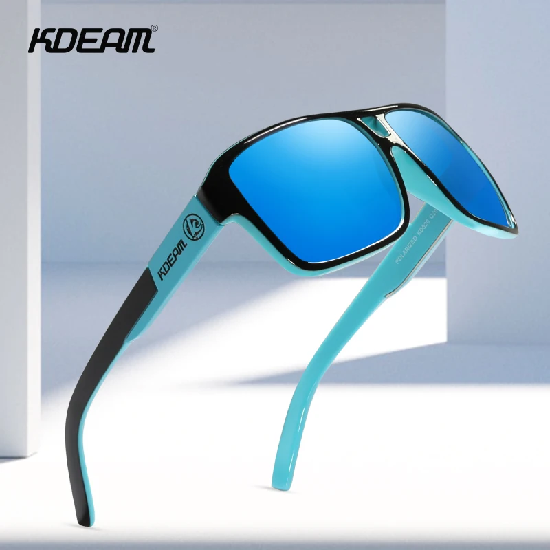 KDEAM UV-Blocking Polarized Sunglasses Men Beach Sport Sun Glasses Polaroid Unisex 60'mm Square Sunglass With Free Package