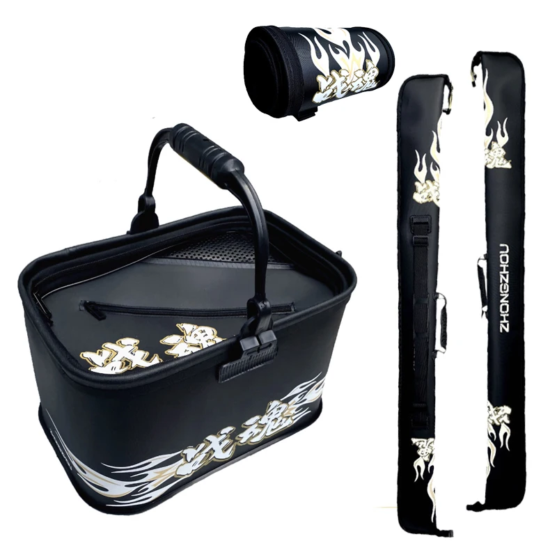 釣り道具折りたたみ式活魚バケツeva防水魚バッグ屋外ロッドバッグポールタンク釣りルアーバケツ魚アクセサリー