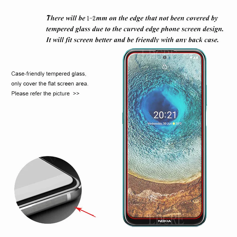 4-in-1 For Nokia X20 Glass For Nokia X20 Tempered Glass HD Screen Protector Protective Camera Film For Nokia X20 X10 Lens Glass