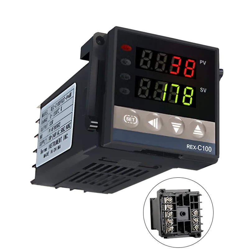 Alarm REX-C100 110V to 240V 0 to 1300 Degree Temperature Probe Digital PID Temperature Controller Kits with K Type Probe Sensor