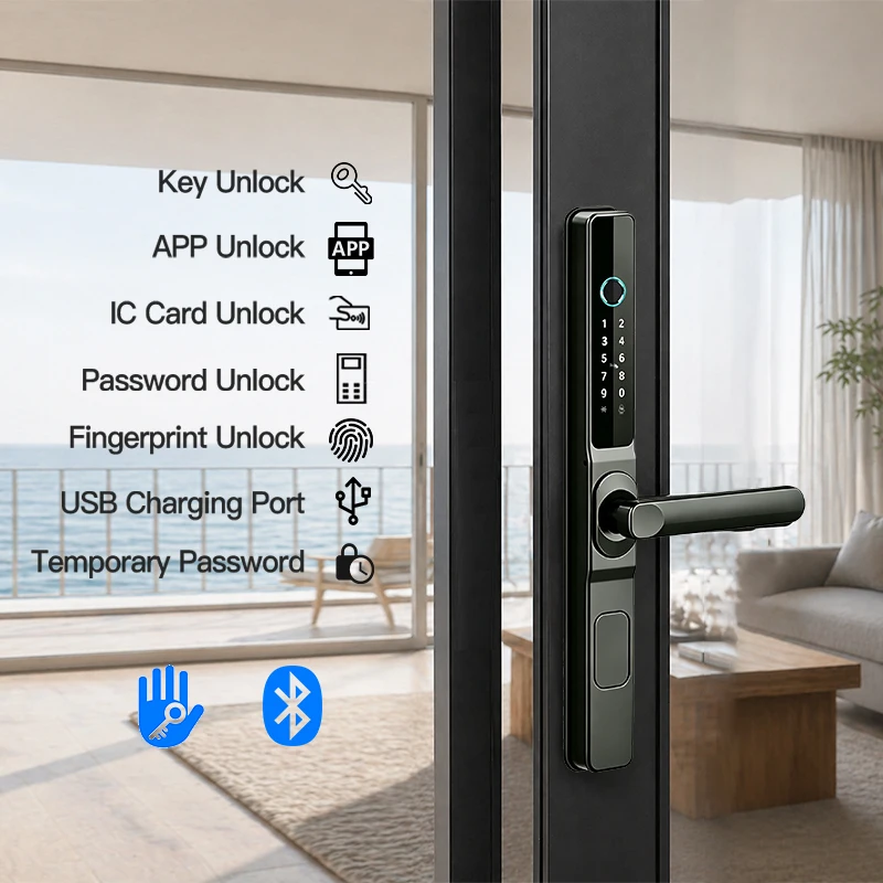 TTLock App smart lock supports fingerprint password ID card USB charging port temporary password