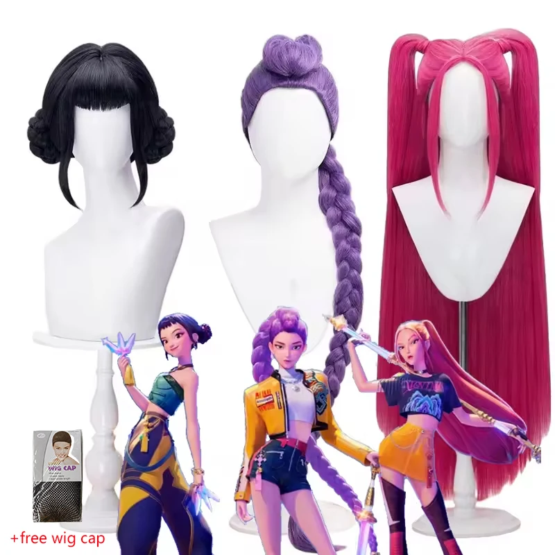 Anime KPop chasseurs de démons Halloween Cosplay Superstar Rumi Mira Zoey perruques idole cheveux longs thème accessoires de fête femmes filles