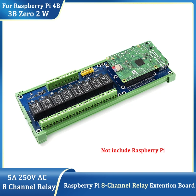 

Raspberry Pi 4B 5V 8 Channel Relay Extention Board with Indicator Light for RPi 4B 3B+ 3B Zero 2 W Smart Home