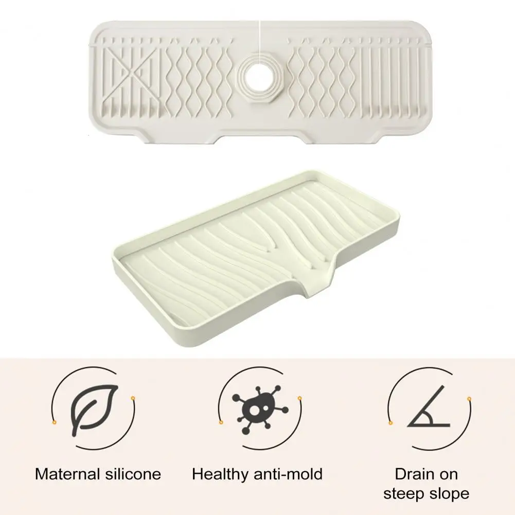 Easy to Clean Sink Accessory Silicone Faucet Drain Pad Silicone Sink Splash Guard Draining Mat Soap Rack Holder for Kitchens