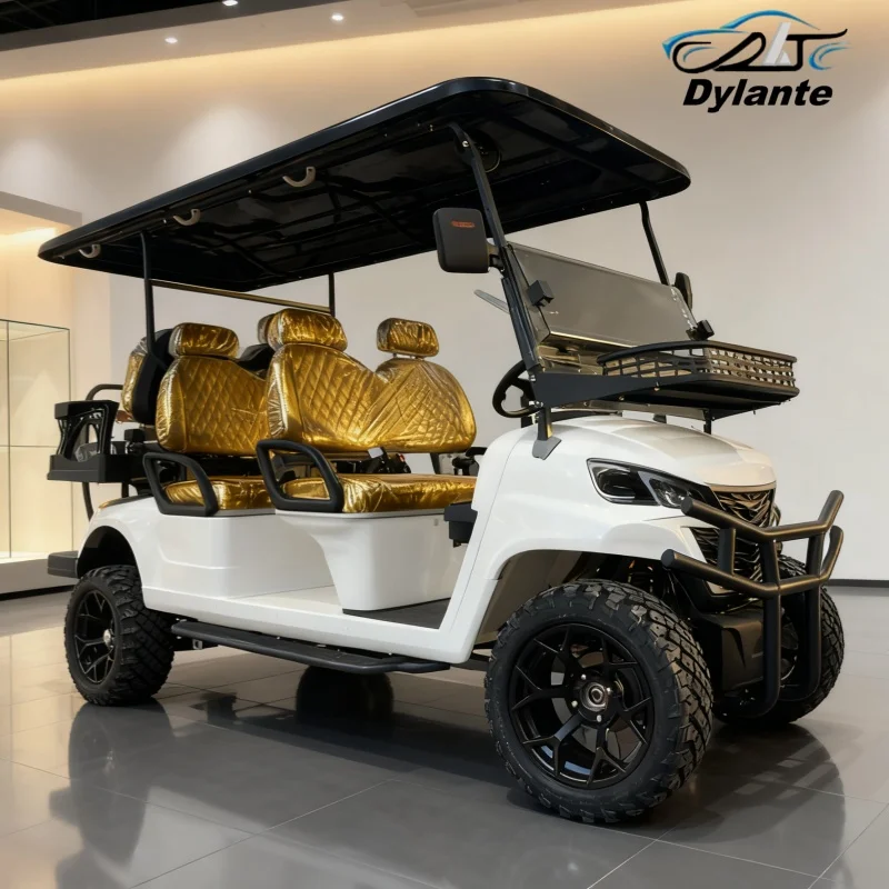 Low Prices Sightseeing Big Wheel Golf Cart High Speed Electric Golf Cart With Touch Screen Multi - Media 14-Inch Off-Road Tires