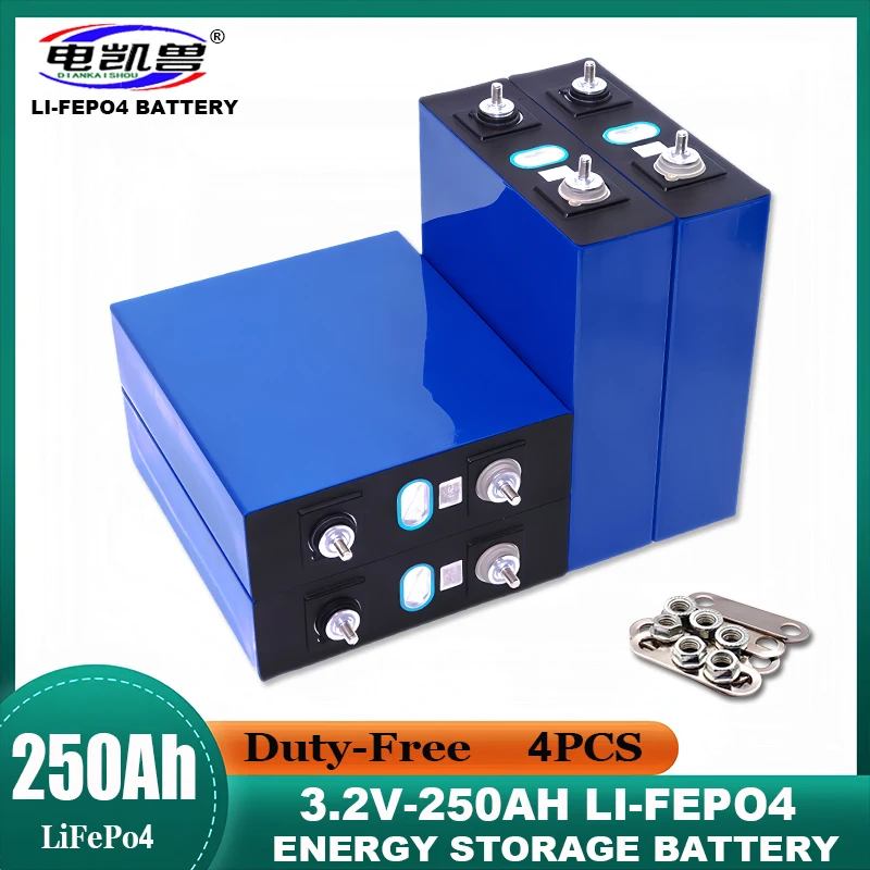 4 pz Lifepo4 batteria 3.2V 320Ah 304Ah 280Ah 150Ah 105ah litio ferro fosfato cella solare 12v 24v Off-grid vento solare. duty-free