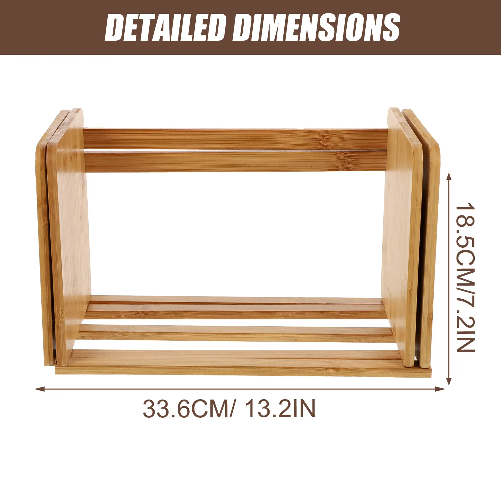 Adjustable Bamboo Desktop Bookshelf Retractable Book Organizer Storage Rack Office Shelf Adjustable Bookshelf Book Holder