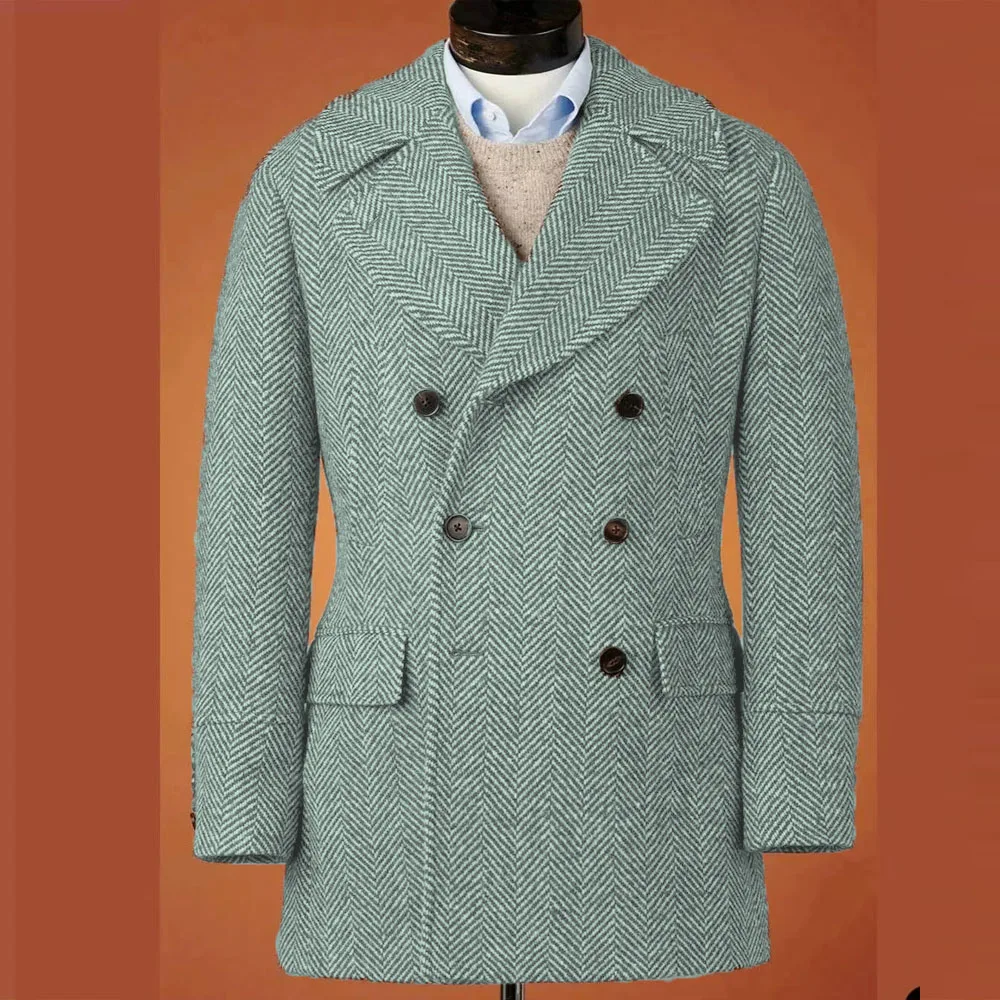 Blazer casual masculino espinha de peixe fino ajuste único breasted elegante jaqueta confortável casaco masculino duplo breasted blazer terno masculino