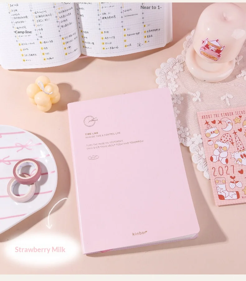 Kinbor 2027 Zeitmanagement-Planer, A5 PU-Notizbuch mit Kalender, Agenda, Tagebuch, Monats- und Wochenplan, To-Do-Liste, Geschenke – Detail 14