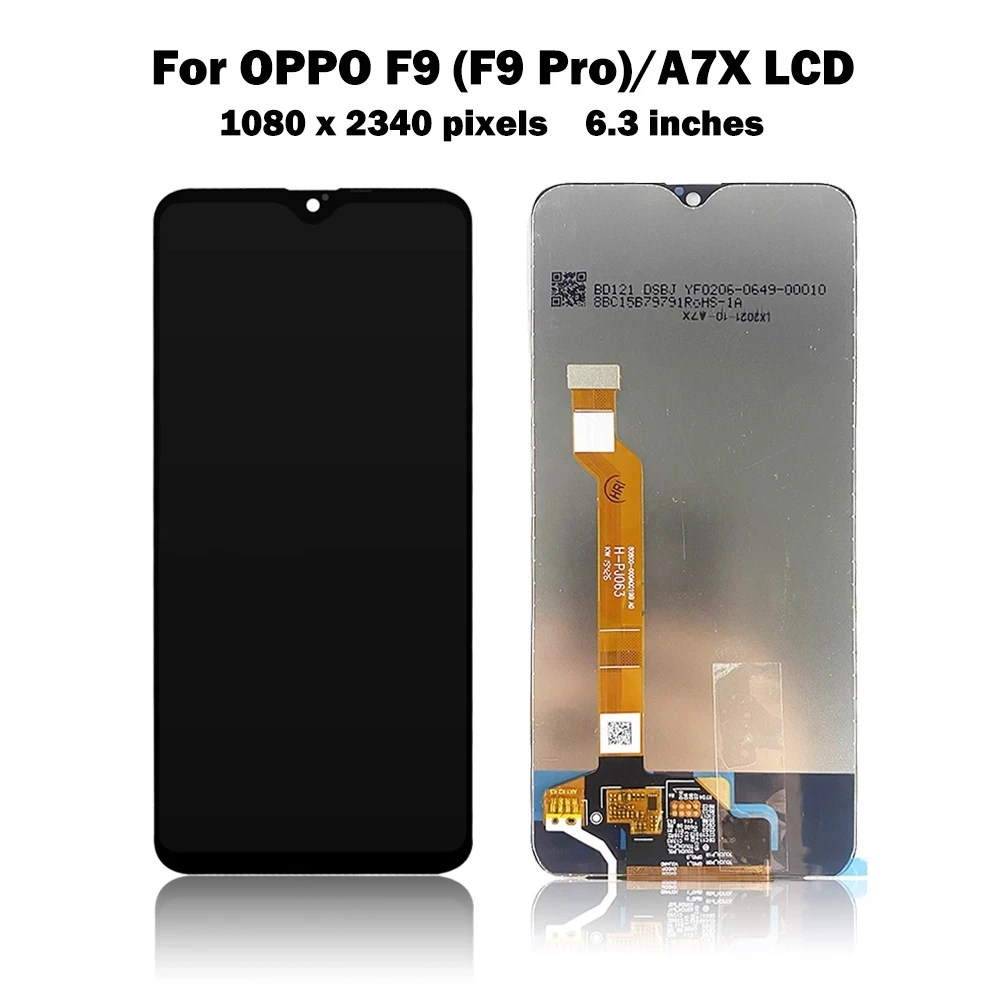 

Original 6.3" Display With Frame For Oppo F9 (F9 Pro) CPH1823 LCD Touch Screen Digitizer Assembly For Oppo A7X LCD Replacement