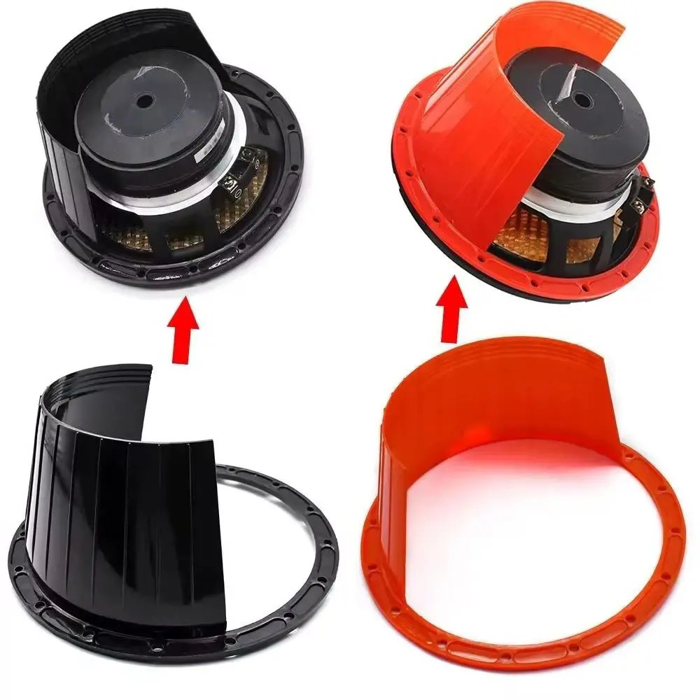 2Pcs 6.5 Inch Car Door Audio Speaker Ring Plates Waterproof Cover Rust Protector Pad Black Red Universal Replacement Accessories