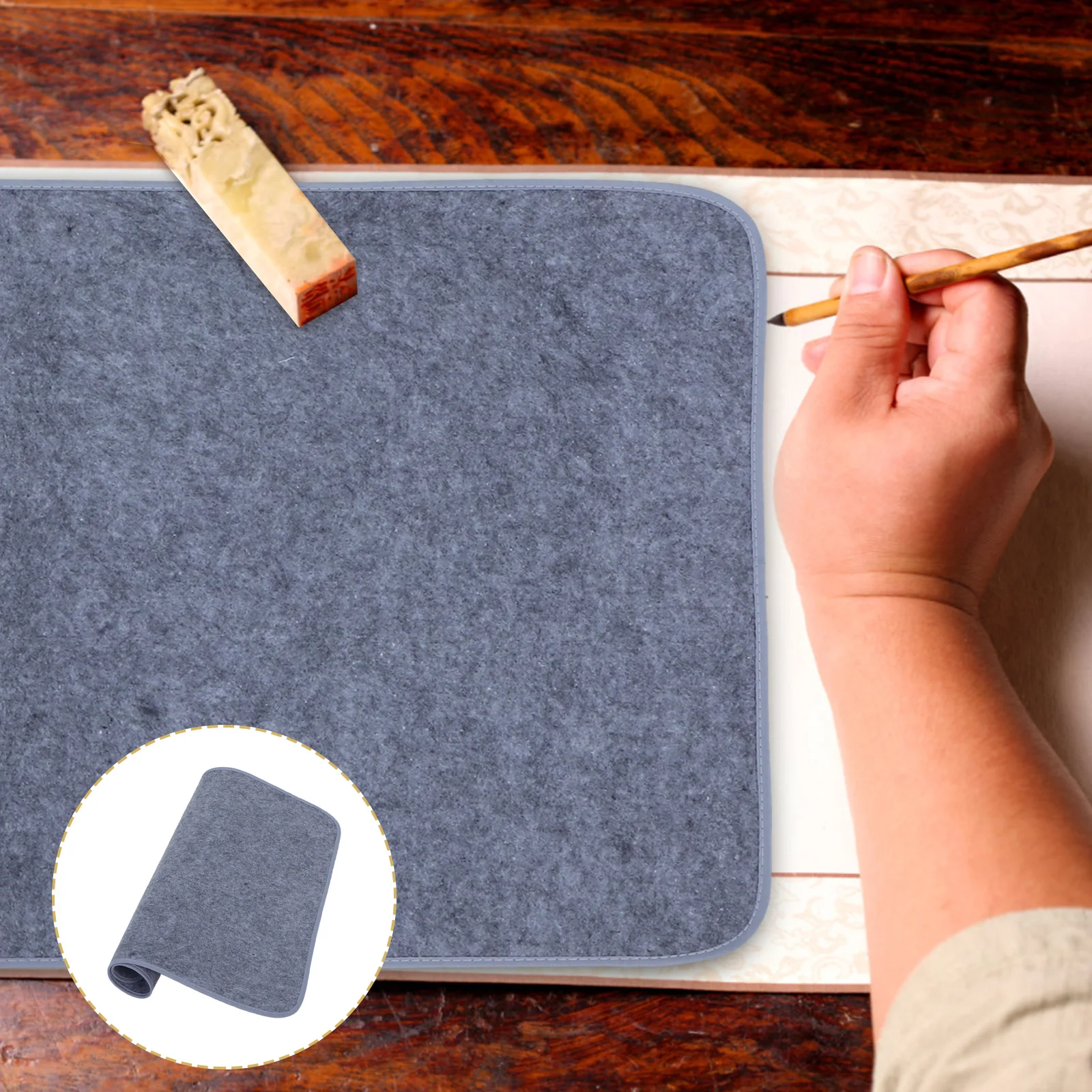 

Felt Calligraphy Mat Desk Soft Ink Brush Writing for Painting Chinese Other Drawing Paper Canvas Pad Supplies Writable Mats