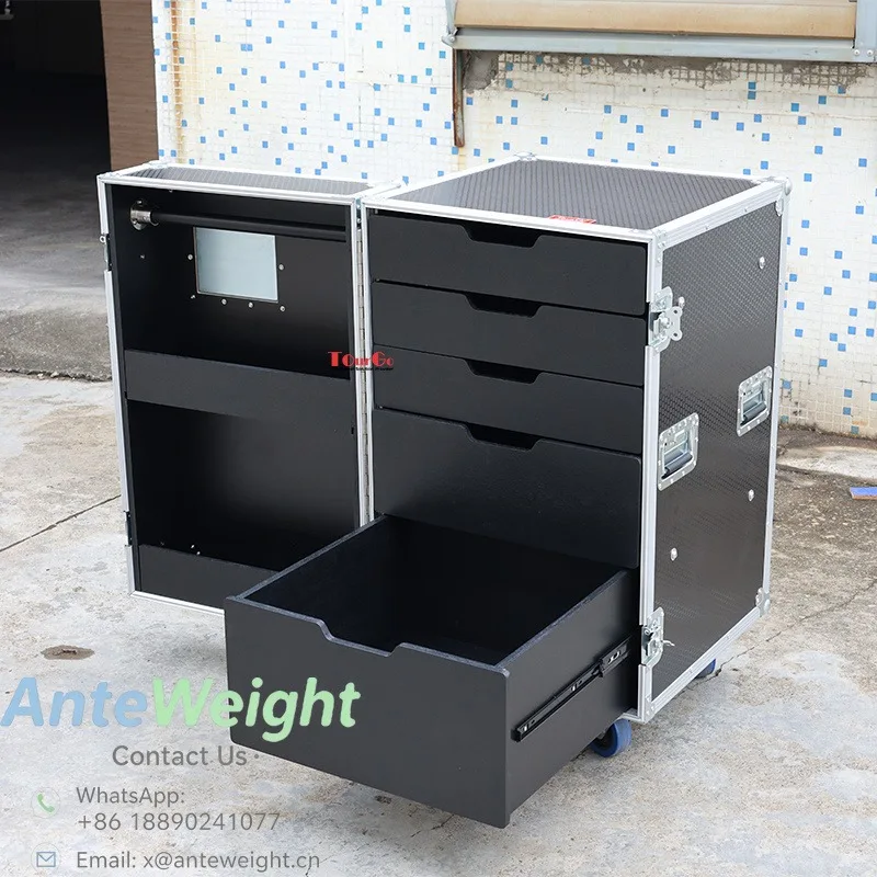 5 Layer Drawer Tool Aviation Case Heavy Duty Aluminum Flight Case for Professional Tool Storage Transport  with Hanger