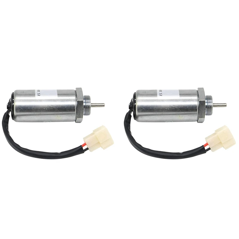 2X Excavator Engine Stop Solenoid For ISUZU EX400 3LD1 3LD2 4LE1 12V 897329-5680 8973295680