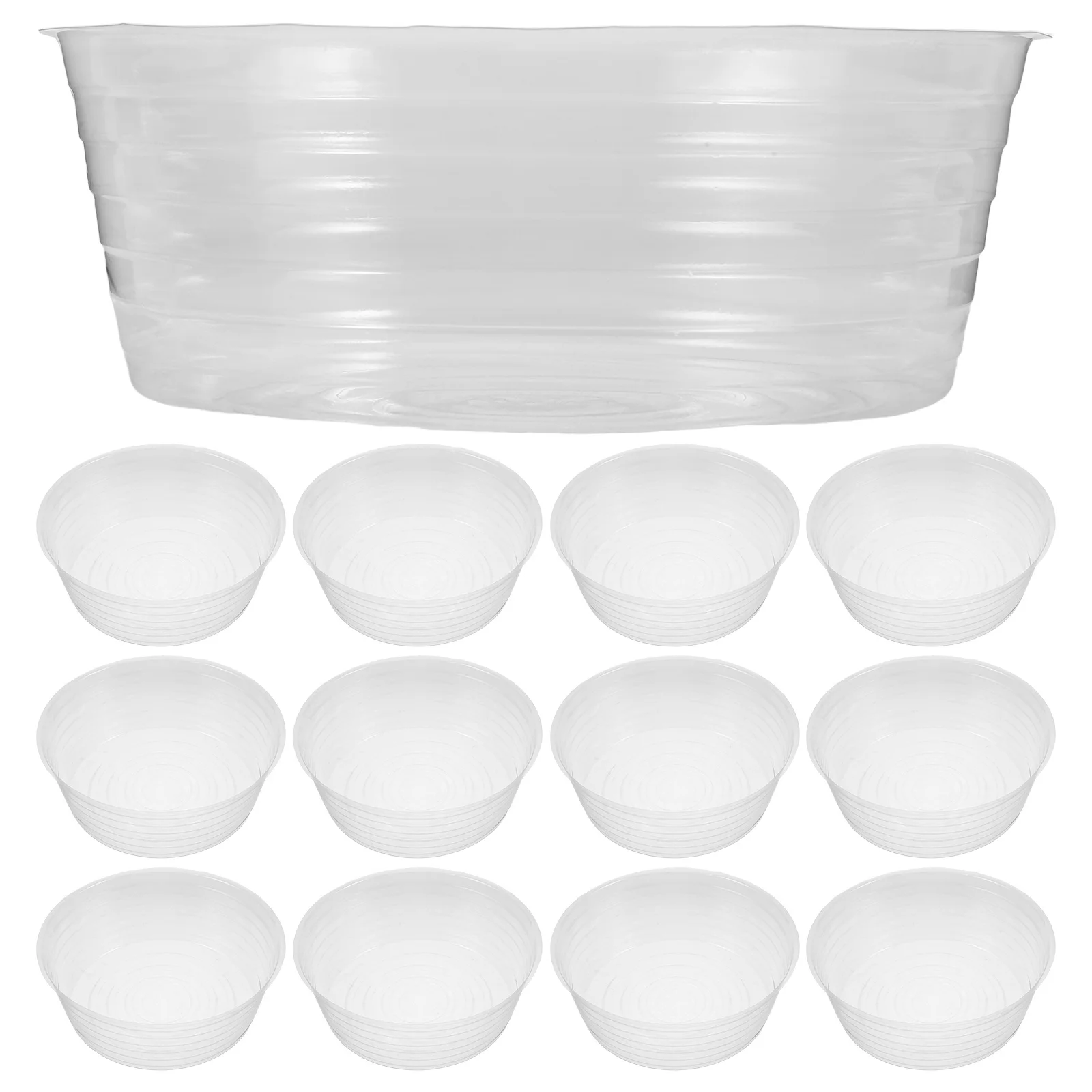 

20Pcs Transparent Hydroponic Nursery Pots Clear Plastic Plant Trays Indoor Root Observation Plant Drip Saucers for Hydroponic
