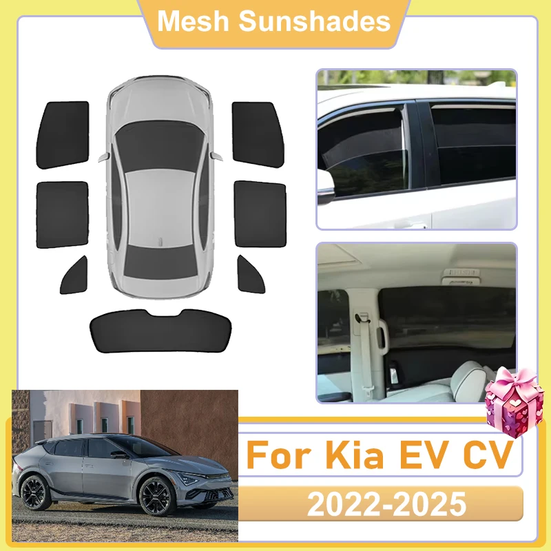 

For Kia EV Accessories CV 2022 2023 2024 2025 Car Front Rear Window Screen Sun Shade Cover Anti UV Net Visors light Shield Mesh