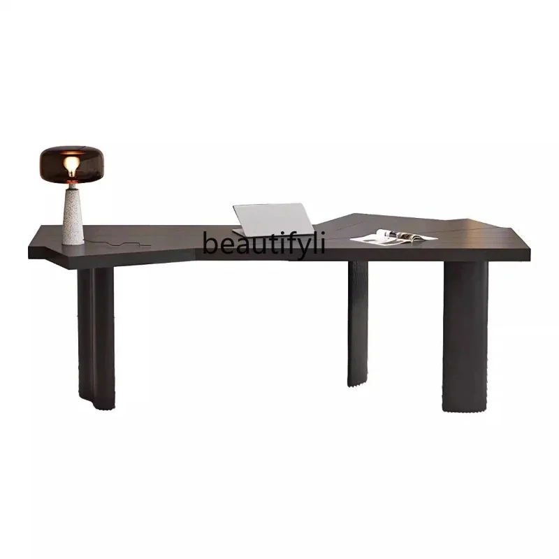 

A46 Italian minimalist study desk designer medieval solid wood special-shaped wabi-sabi desk