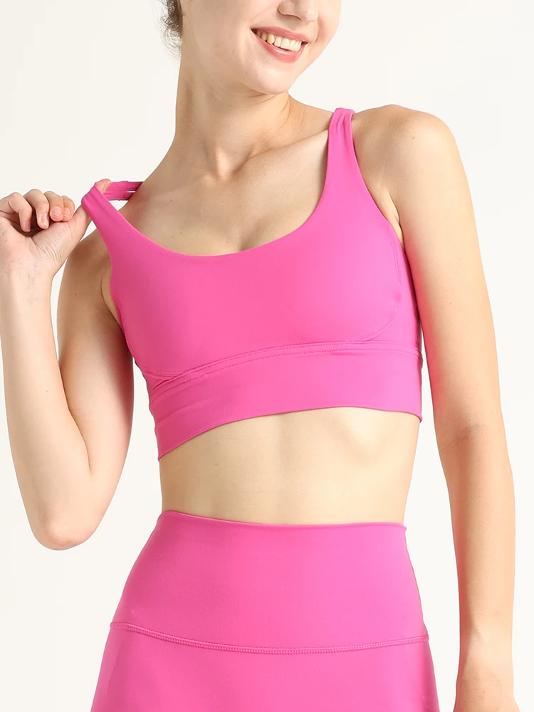 

Sexy Solid Color Women Yoga Bra Cross Back Sports Underwear Breathable Shockproof Stretch Running Casual Yoga Vest