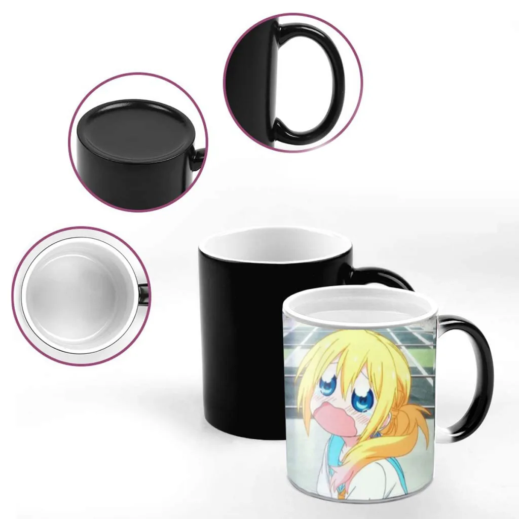 Pseudo Love Anime Coffee Mugs And Mug Creative Color Change Tea Cup Ceramic Milk Cups Novelty Interesting Gifts