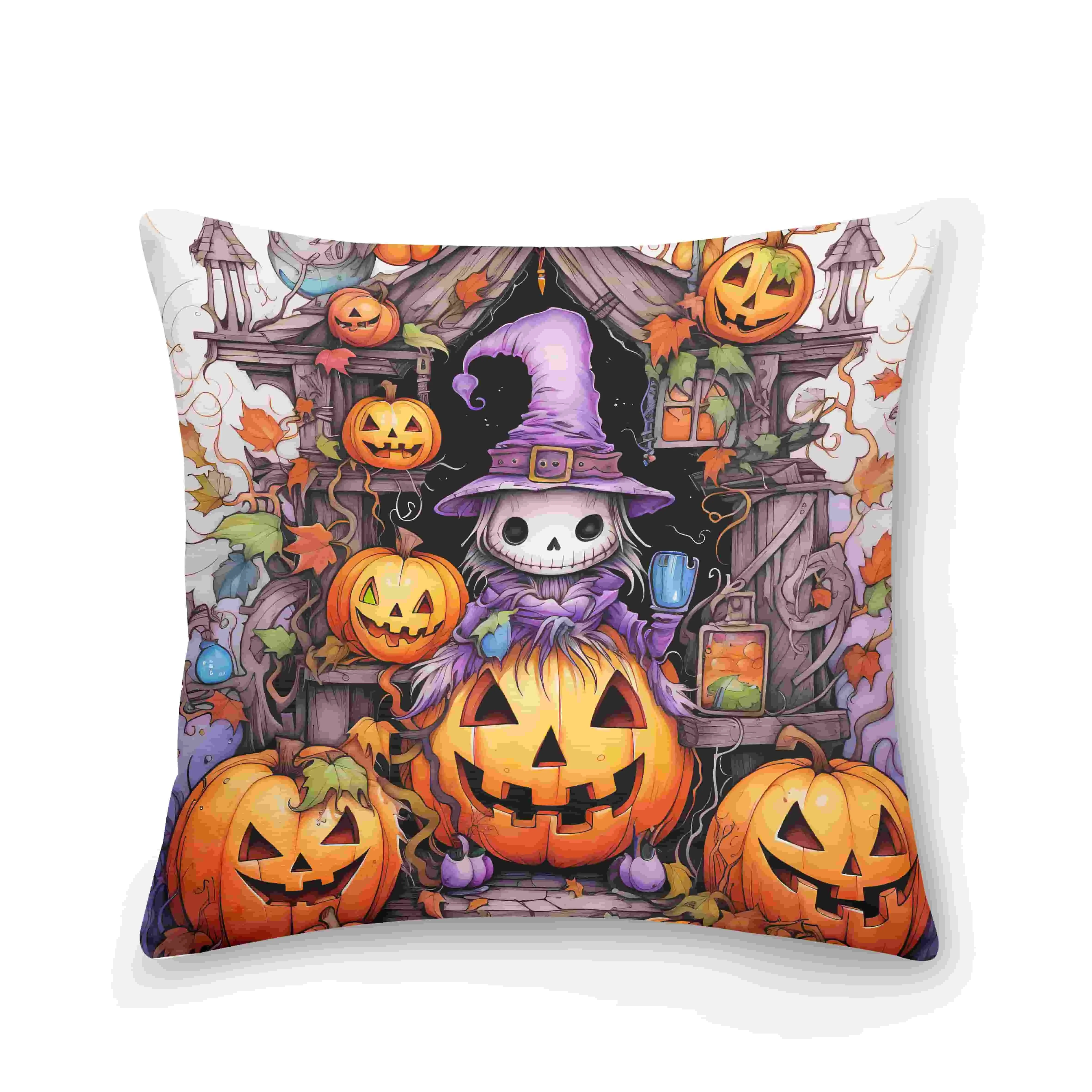 

Наволочка на Хэллоуин с рисунком черепа, чехлы для подушек, моющиеся в машине, декоративный диван, спальня