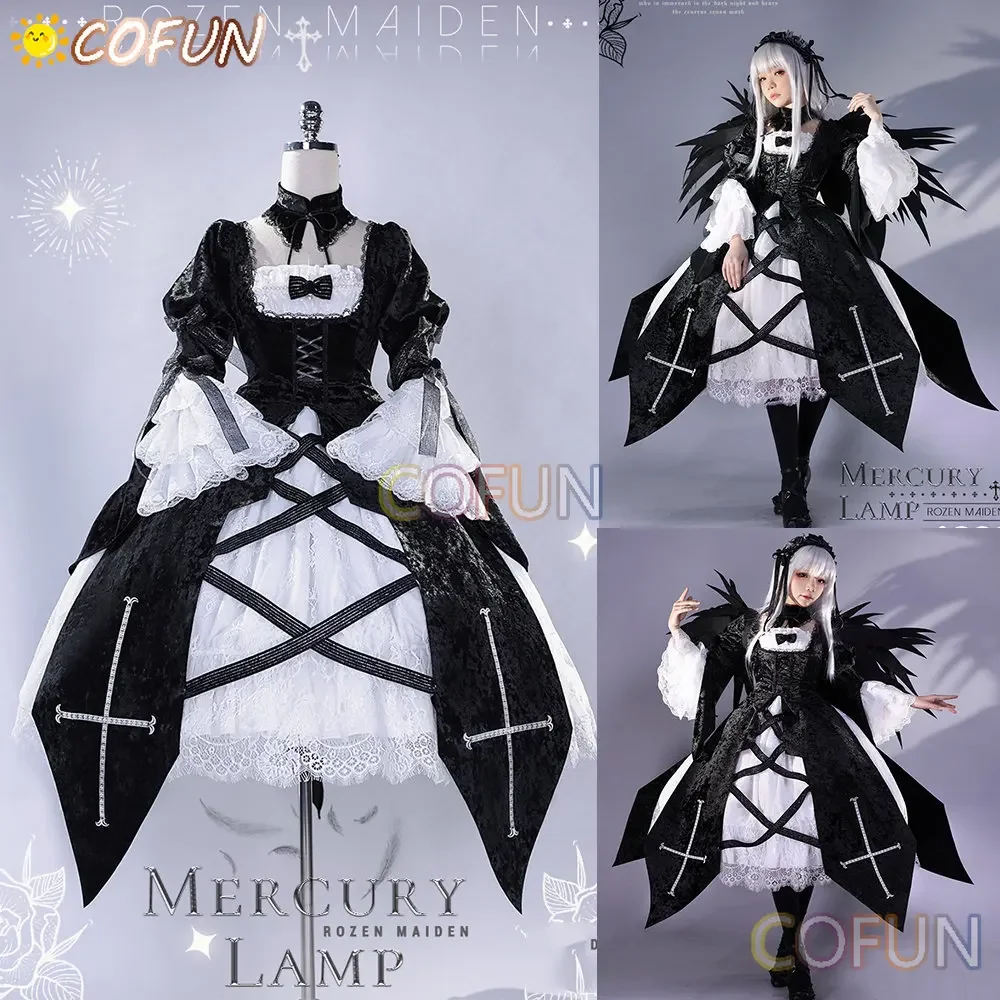 COFUN Anime Rozen Maiden Mercury Lampe Cosplay Costume Sweet Devil Gothic Lolita Dress Activity Party Role Play suit