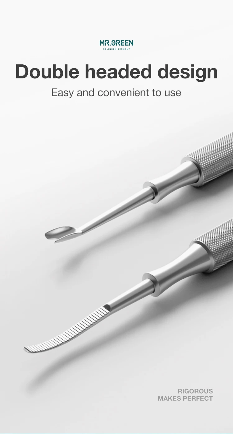 MR. GRÜN Multi-Funktion Nagel Pflege Werkzeuge Häutchen Pusher Nagel Schmutz Reiniger Doppel Headed Design Hebeln Bis Nägel Kutikula Trimmer – Detail 3