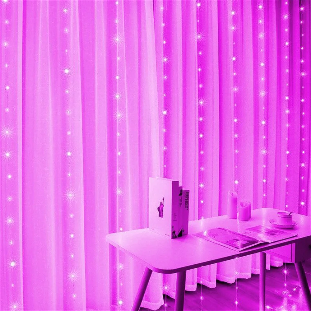 8-modus LED Fairy String Light Slaapkamer Feest Vakantie Kerstdecoratie voor thuis 3-6M Bruiloft Licht LED USB Gordijnverlichting