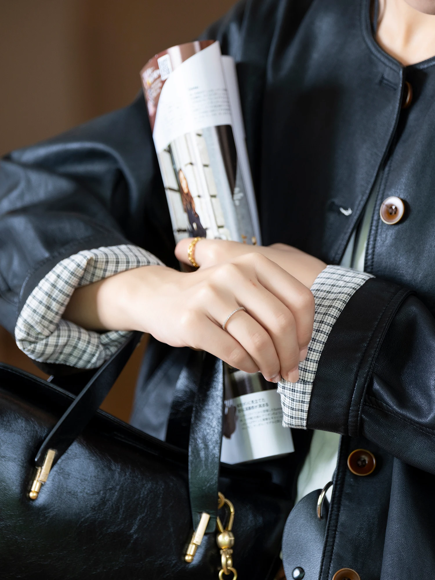 Afslankend effect Proteïneleerjas Dames losse pasvorm ronde ne Faion bovenkleding Casual jas met lange mouwen