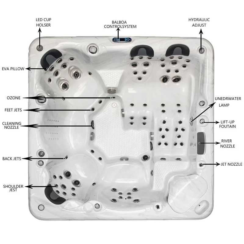 High-end Home Hot Water Massage Bathtub Outdoor Relaxing Spa Experience Energy-saving Design And Multiple Nozzles