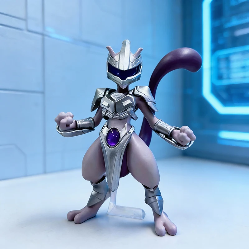 

In Stock 10cm Anime Digimon Mewtwo Armored Ver. Standing PVC Figure with Base Collectible Toy